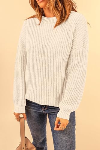 PRETTYGARDEN Fall Sweaters for Women 2025 Fashion Long Sleeve Casual Ribbed Knit Winter Clothes Pullover Jumper Tops