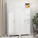 Top 10 Best High End Kitchen Cabinets for Luxurious Design 8 Metal Storage Cabinet with Doors, 90' Tall Kitchen Pantry Storage Cabinets with Adjustable Shelves, White Pantry Closet, Steel Large Cupboard, High Leveling Feet- Assembly Required