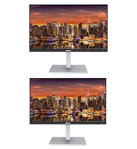 Image of Asus ProArt PA279CV 27-inch 2160P 4K UHD 100% sRGB IPS Professional Monitor, 2-Pack Bundle with USB-C with 65W PD, DisplayPort, HDMI, USB Hub and Integrated Speakers