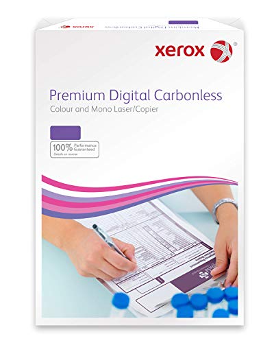 Xerox NCR   Papel autocopiativo para impresoras láser y fotocopiadoras (167 hojas, 3 capas, libre de carbono), color blanco, amarillo y rosa