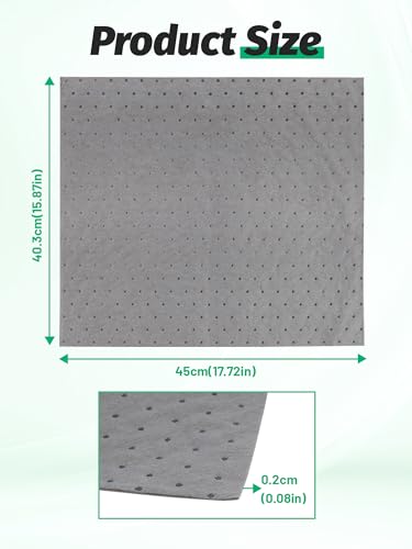 Image of Heavy Duty Oil Absorbent Pads 16 inch x 18 inch 200 Pcs Automotive Absorbent Pads