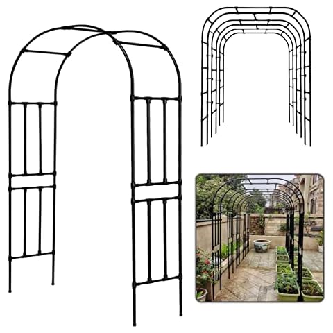 Susany Torbogen Stahl Rosenbogen Rankhilfe, Breite 120cm 150cm 180cm 200cm 240cm 280cm 300cm 320cm Wetterfeste Gartendekoration Cover