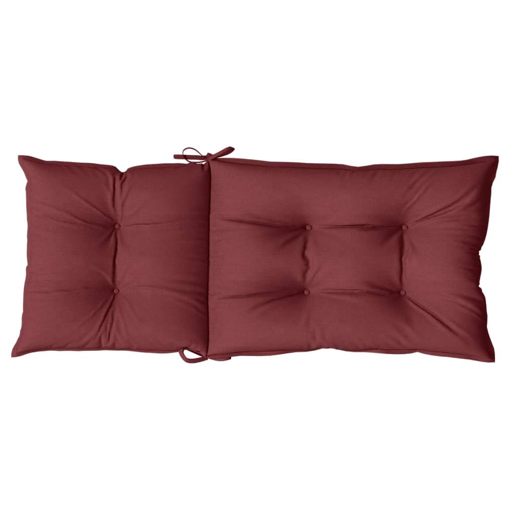 6 cuscini per sedia con schienale alto, 120 x 50 x 7 cm, in tessuto, con elastico antiscivolo e cordoncini, per sedie da giardino, sala da pranzo, ufficio, interni ed esterni, ergonomici
