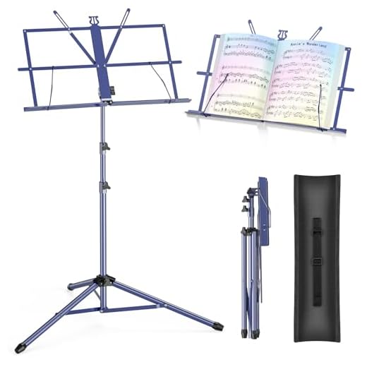 New Bee Atril para Partituras 2 en 1 Atril Musica, Plegable Soporte para Libros de Escritorio Soporte para Partituras Altura Ajustable Portátil