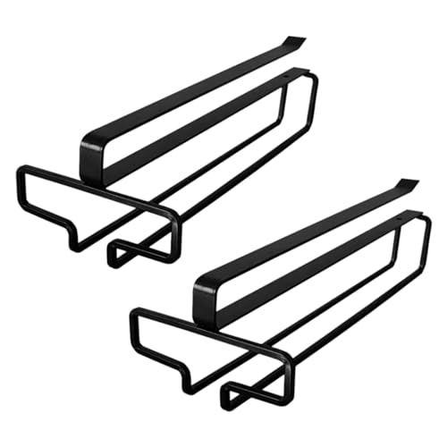 Greyoe Colgador de Copas, 2 Piezas Soporte Copas Colgante Cuelga Copas Soporte para Copas de Vino Colgador Copas Vino sin Taladrar Fácil de Instalar para Barra Cocina, Negro