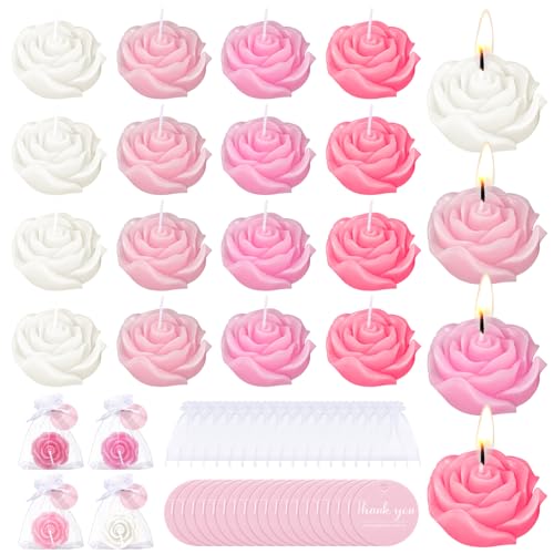 Treela Rose Flower Candles 24 Set