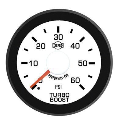 ISSPRO R14233 EV² Electronic Turbo Boost 0-60 - Full Kit, White Face, Red Pointer, Black Bezel, White Hub