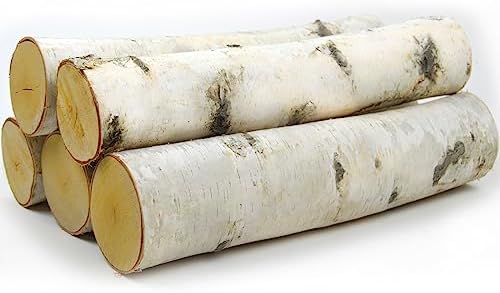 Wilson Large Birch Fireplace Logs, Decorative, Natural Bark Home Décor - 17-18 in Length 3-5 in Dia. (Set of 5)