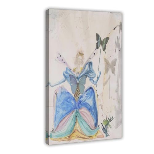 Impression giclée Salvador Dali La Reine des Papillons toile 40x60cm pour décoration