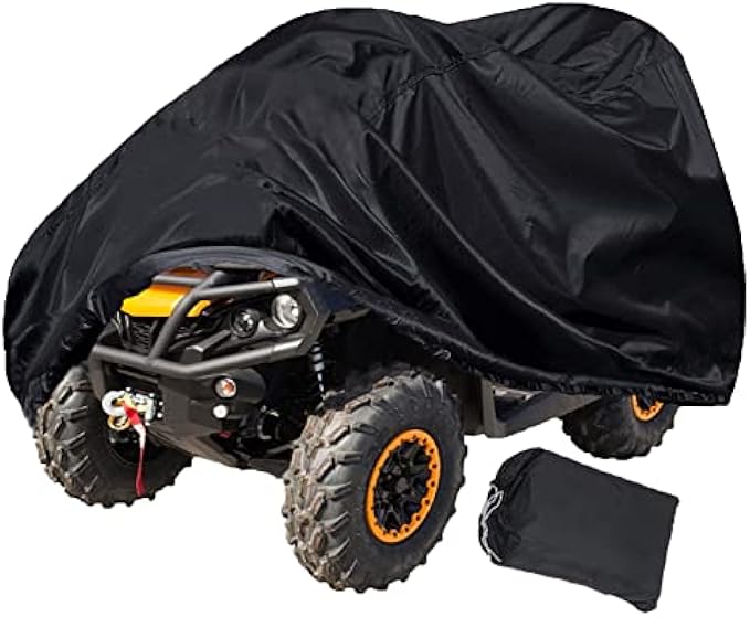 Indeed BUY ATV Cover Waterproof, 420D Heavy Duty Ripstop Material Black Protects 4 Wheeler From Snow Rain or Sun,102'' x44'' x 48''