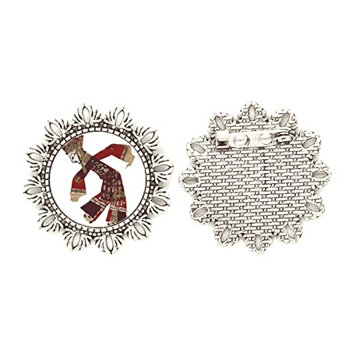 Broche de plata con flor tradicional china medium ideal para vestidos de gala y eventos formales