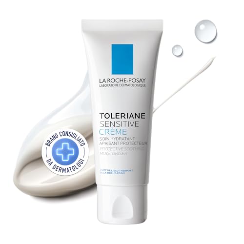 La Roche-Posay Toleriane Sensitive, Creme Facial Hidratante, Adequado para Pele Sensível, Ação Suavizante, Até 48 Horas de Hidratação, Fórmula com Glicerina, Vitamina B3, Ceramida, Água Termal, 40 ml