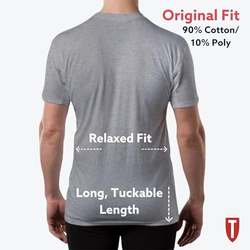 Men's Sweatproof Undershirt | Cotton Deep V Neck T-Shirt with Underarm Sweat Pads, Original Fit | Aluminum-Free Alternative