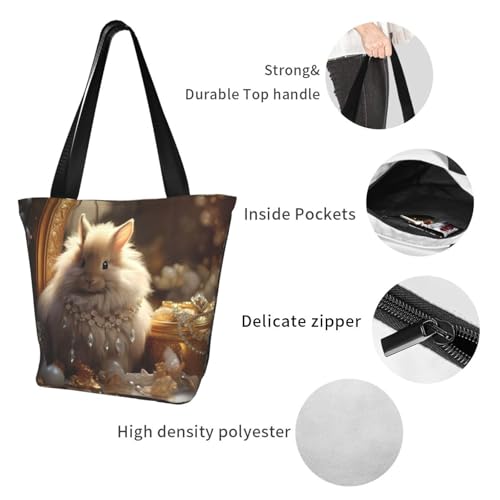Sac à bandoulière unique Shiny Bunny noir et blanc avec design simple