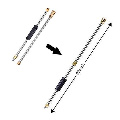 Pasuihcay Pressure Washer Extension Wand with 5 Nozzle Tips 1 Pivoting Coupler, 4000 PSI Power Washer Cleaner Accessories Set Gutter Cleaning Tool