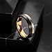 King Will Tungsten Carbide Wedding Band 6mm Rose Gold Line Ring Black and Silver Brushed Comfort Fit 9