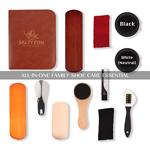 Salty Fish 12Pc Travel Shoe Polish Kit, Leather Shoe Shine Kit For Shoe Care And Cleaning #TOP1