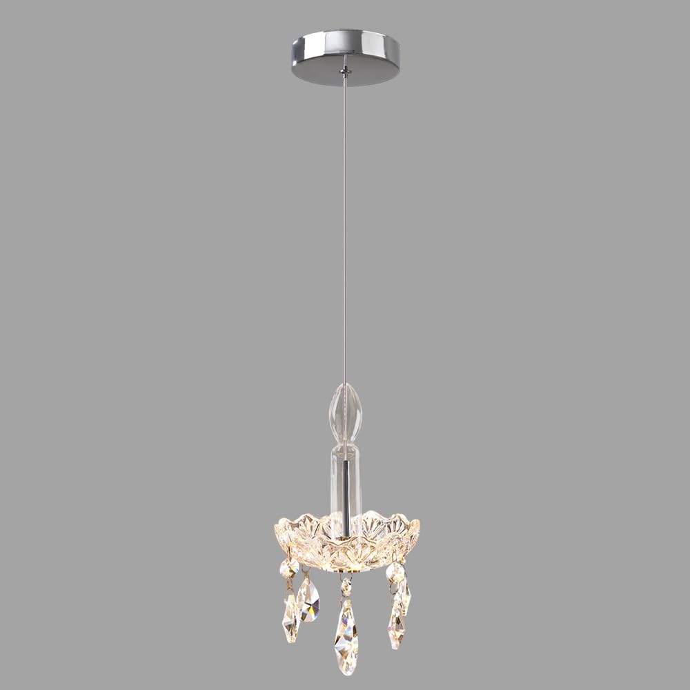 Francuska kryształowa lampa wisząca, szklana lampa wisząca w kształcie kandelabrów, dekoracyjne oświetlenie jadalni Droplight, żyrandol LED 8W - 3 kolory