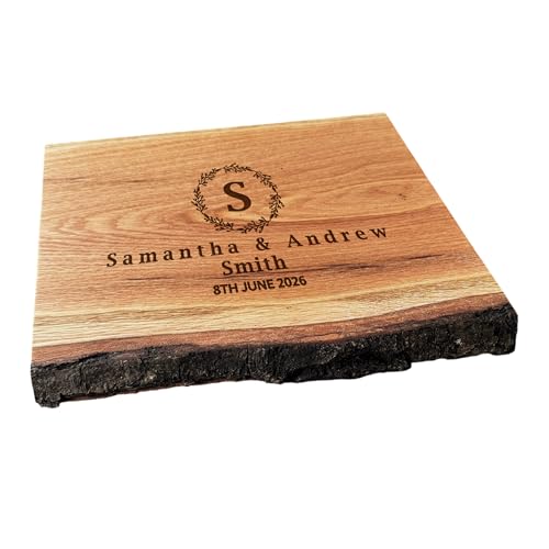 Rustic Oak Cutting Board Personalised Live Edge Solid Oak Chopping Board or Cheese Board Couples Gift for Wedding Engagement Anniversary Unique Mum Gift James Martin Style Chopping Board (30cm)