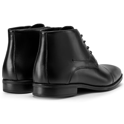 Image of Holy dove Mens Dress Boots, Premium Leather Oxford Chukka,Non-Slip Waterproof Business Boots for Men