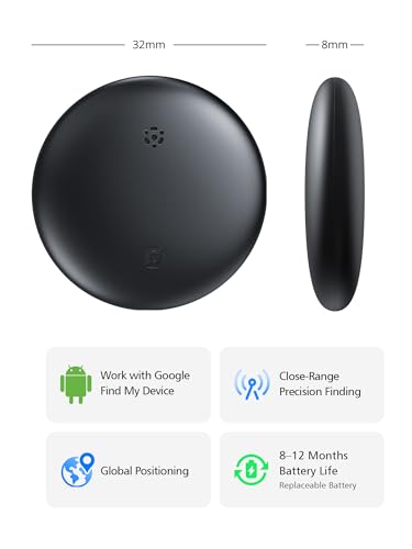 Air Tracker Tags-4 Pack for Android, Item Locator Key Finder Works with Find Hub App, Luggage Tracker for Keys, Wallet, Suitcase, IP67 Waterproof, Compatible with Android Phone