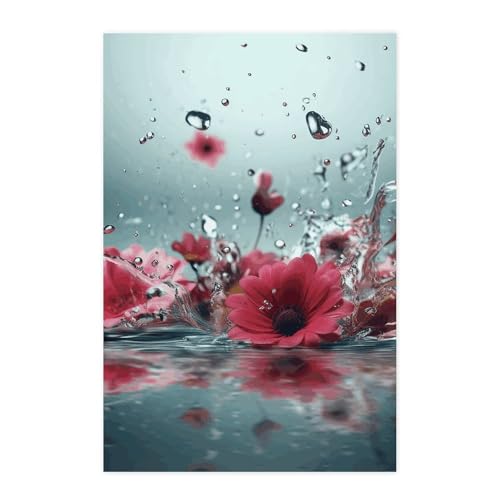 Poster mural Fleurs tombant dans l'eau vintage déco chambre à coucher