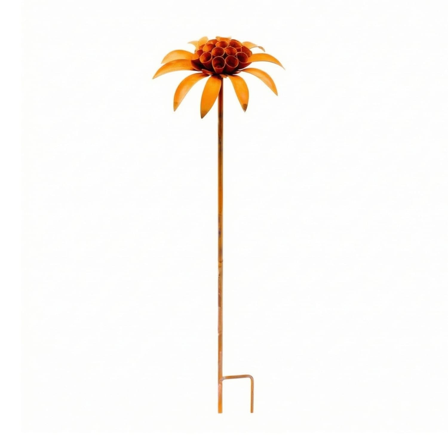 rust-finished metal flower stake rustic rusted iron flower stake decorative decor weather-resistant for gardeners, yard, lawn, rusty blue