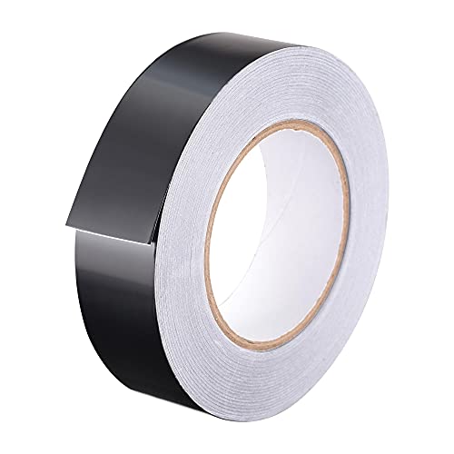 Image of uxcell Aluminum Foil Tape Black Matte Tape Non Reflective 35mmx50m /164ft for HVAC, Sealing, Patching Hot and Blocking Light