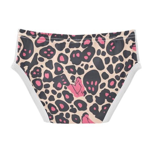KLL Leopard Pattern Pink Black Toddler Boys' Pure Cotton Briefs Breathable Children Undies2