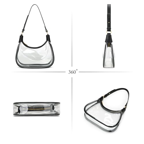 Image of KKXIU Shoulder Bag Crescent Handbag Ruched Purse Underarm Bag Mini Hobo for Women
