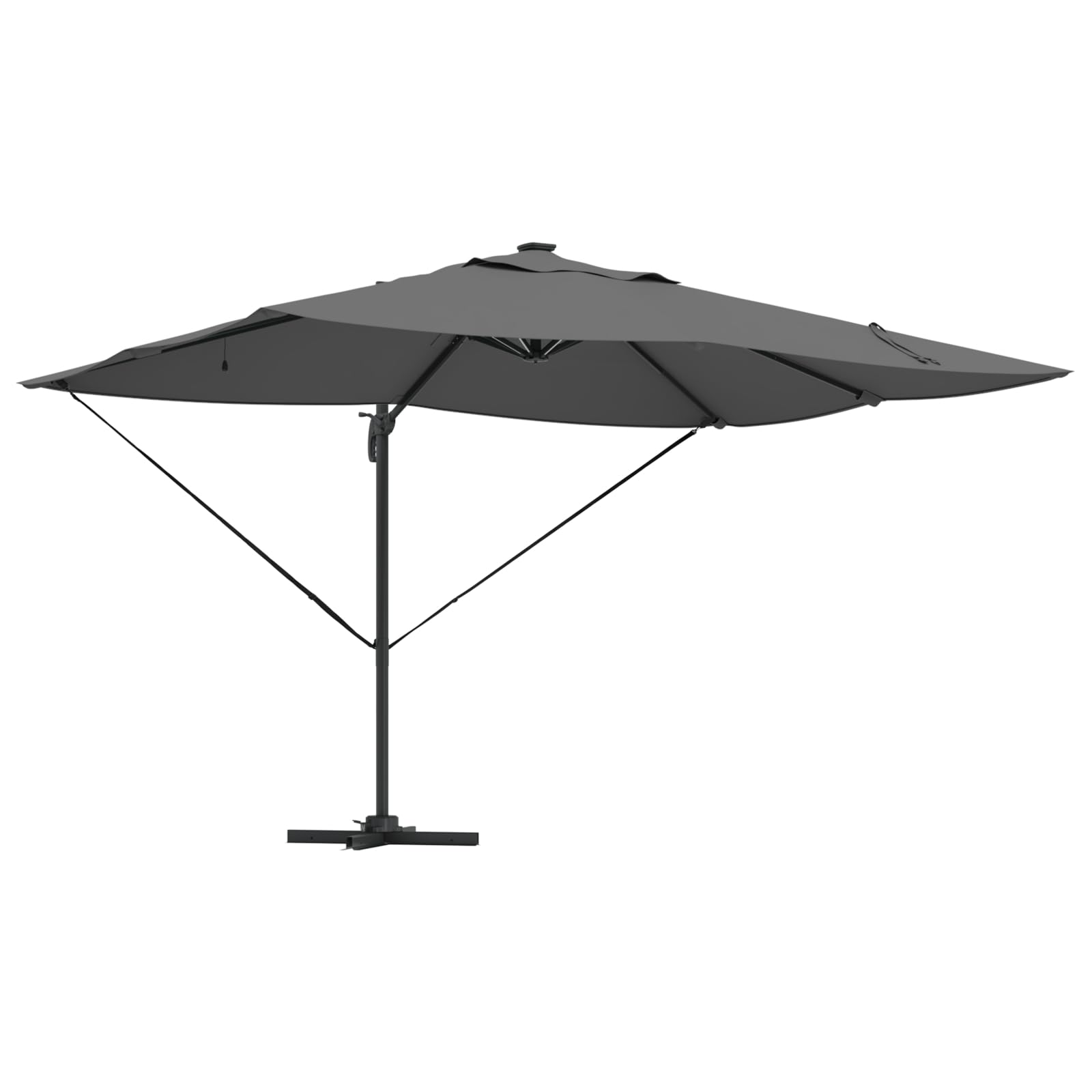 vidaXL Parasol Rum with LED Anthracite 352x251x265cm Aluminium