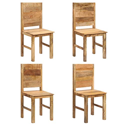 Preisvergleich Produktbild Festnight- 4er Set Holzstuhl / Essstuhl mit Rückenlehne / Esszimmerstühle Küchenstuhl Wohnzimmerstuhl Stuhlgruppe Massivholz Mango 43 x 43 x 91 cm