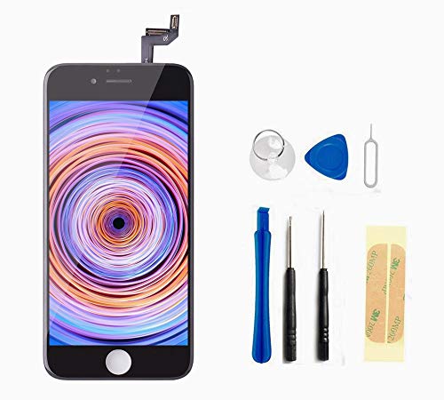 Master Screen Replacement for iPhone 6s Plus Black 3D Touch Screen LCD Digitizer Replacement Frame Display Assembly Set with Repair Tool Kits (Black)