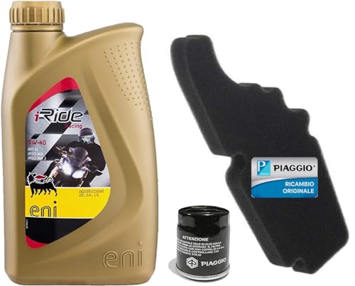 1 FILTRO ARIA KIT TAGLIANDO FILTRO ARIA FILTRO OLIO ED OLIO PER PIAGGIO VESPA LX 50 FINO AL 2013 - LX 125 FINO AL 2013 - VESPA LX 150 FINO AL 2013 ORIGINALE