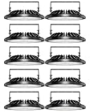 Viugreum High Bay LED Shop Lights, 100W UFO LED High Bay Light 10,000LM 120V LED High Bay Lights 5000K Daylight, Alternative to 450W MH/HPS for Garage Workshop Barn Factory Warehouse - 10 Pack