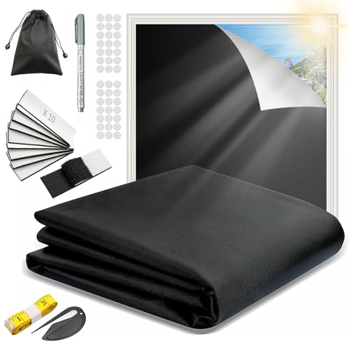 Catálogo para Comprar On-line Cortinas y persianas los preferidos por los clientes. 41 YRBOGJ Cortinas Opacas Portátil - Persianas Opacas 145x300cm - Cortinas 100% Opacas, Cortinas Opacas de Viaje, No es Necesario Hacer Agujeros, Se Puede Cortar (300 cm * 145 cm)