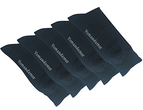 Yomandamor Men's 5 Pairs Wide Stretched Top Crew Dress Socks4