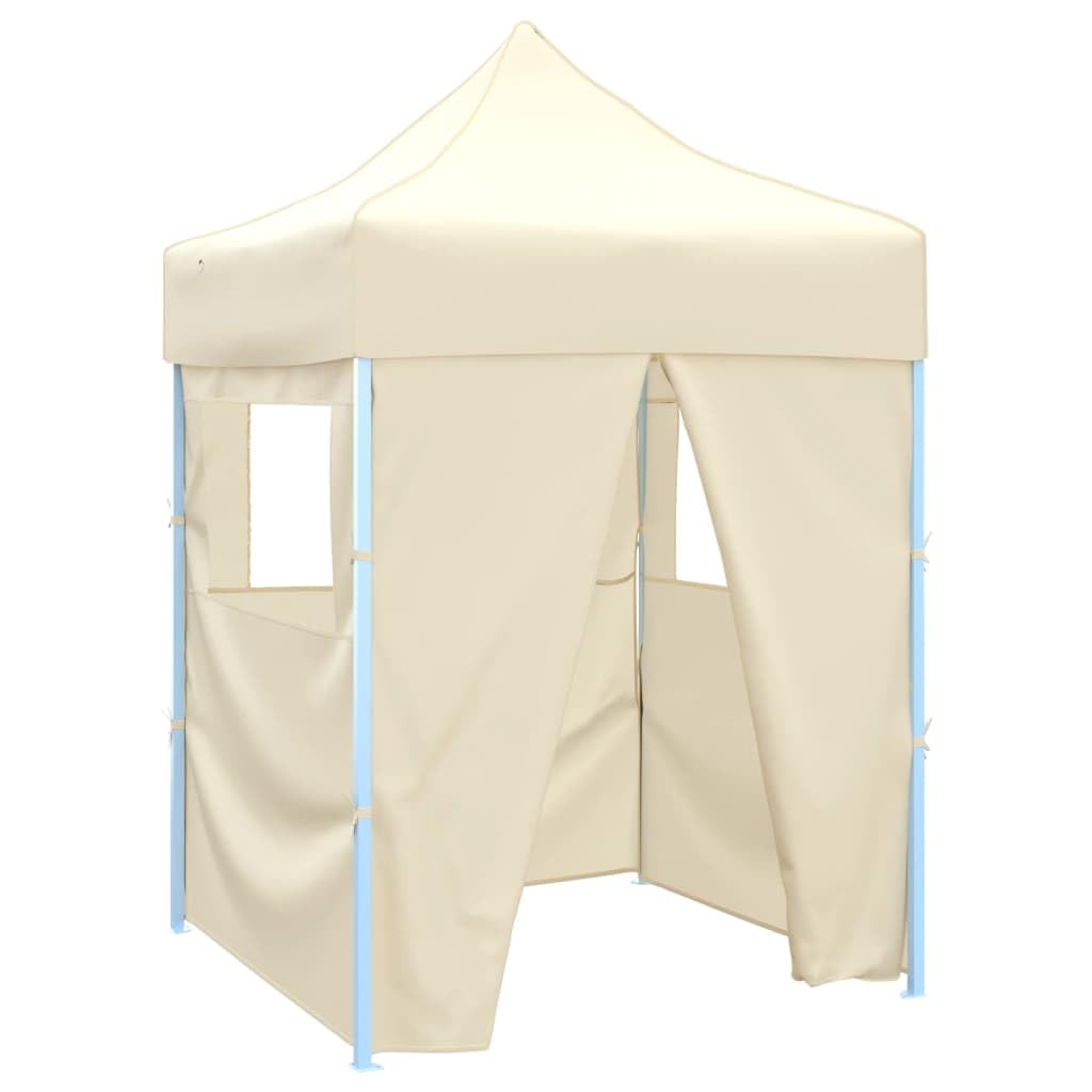 Gartenpavillon, faltbar, für den Außenbereich, mit 4 Wänden, 2 x 2 m, Stahl, cremefarben