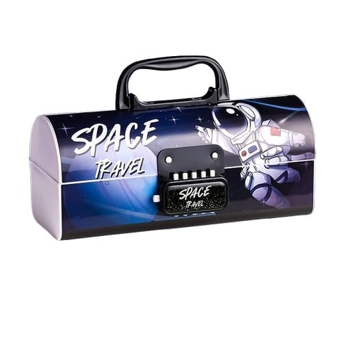 SAJANI Plastic Multi-Functional Pencil Box With Double Password Lock, Stationary Organizer Case, Suitcase Style Pencil Case For Boys & Girls (Pack Of 1, Space Travel, blue)-image-42