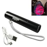 HQRP Powerful 3W UV LED Flashlight 365nm w/Optical UV Filter for Fluorescence/Glowing Mineral Crysta