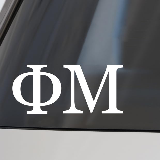 Sorority Shop Phi Mu Car Decal Sticker- Greek Letters Design Officially Licensed Phi Mu Sorority Window Sticker