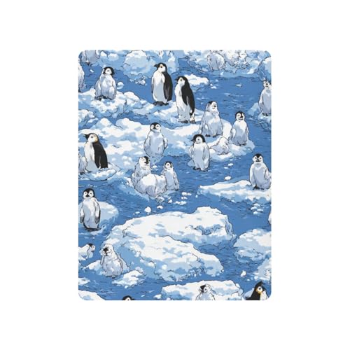Image of Crib Sheet Breathable Soft Crib Mattress Sheet for Baby Toddler Boys Girls Fitted Crib Sheet Fit Standard Crib Mattress 52 x 28 Inch Blue Penguins Ice Floes Snow Water