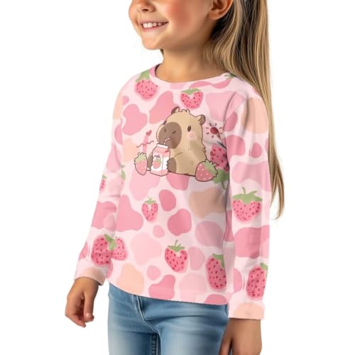 Image of WELLFLYHOM Long Sleeve T-Shirt for Boys Girls 3-16 Years Old Tee Tops Crewneck Pullover Shirts Fall Outfits