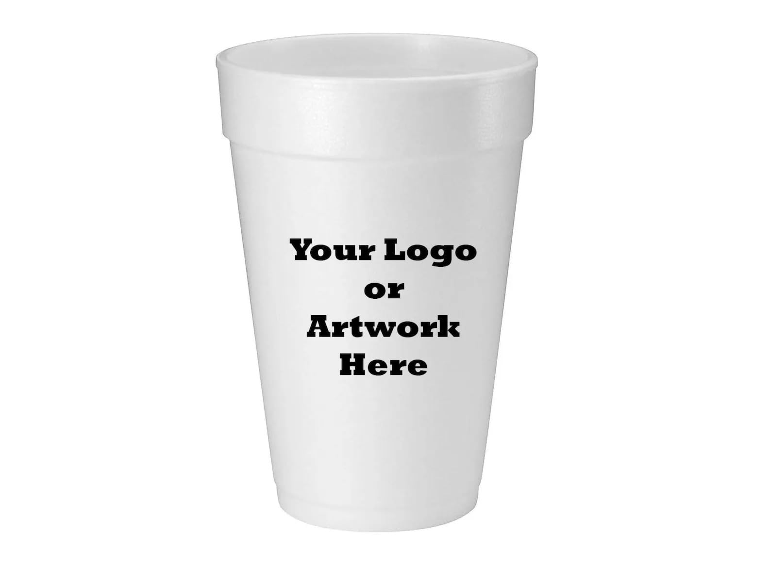 Disposable foam Cups with Custom Printed Logo, & Text | Personalized foam cups for Parties, weddings, and Events (16oz-50pcs)- NO PHOTOS