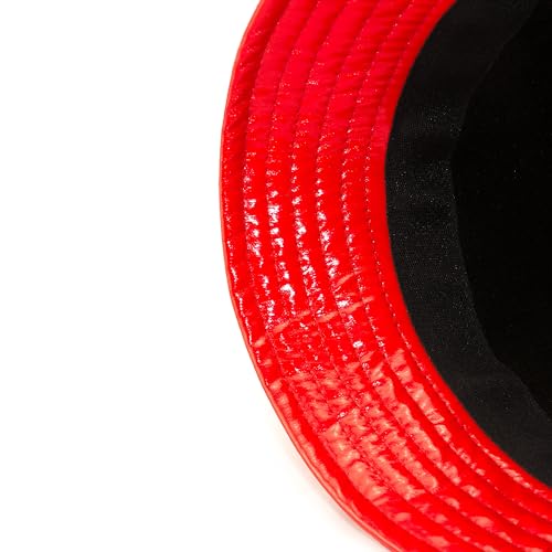 Chapeau de pluie imperméable et résistant en vinyl rouge taille L anti-vent