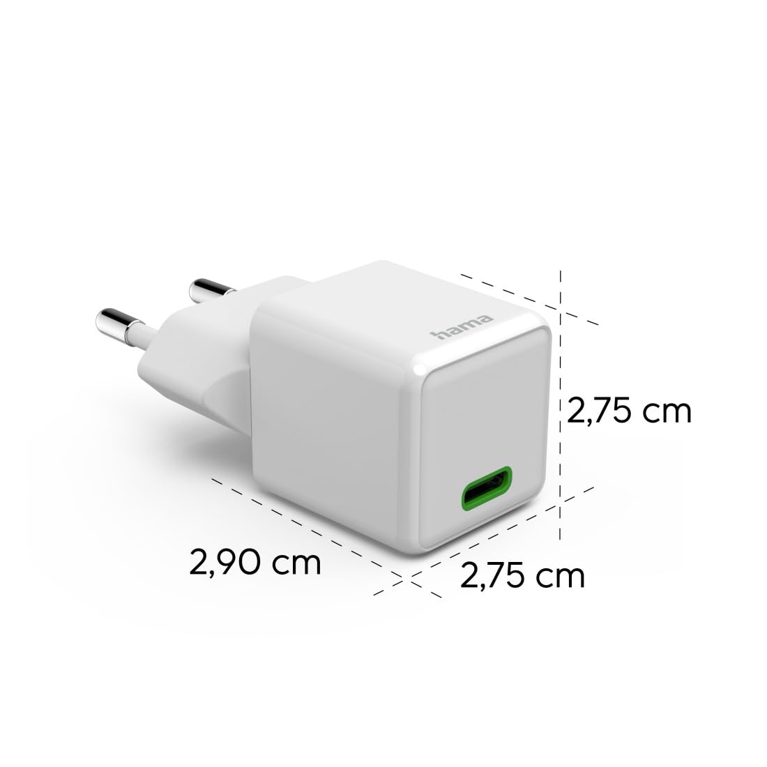 Hama Ładowarka sieciowa 25 W mini 1x USB C (kompaktowa, szybka, do ładowania telefonu, Quick Charge, Power Delivery, mała, szybkie ładowanie) biała
