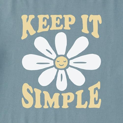 Life is Good Women's Keep it Simple Daisy Smile Crusher-FLEX Hoodie Tunic, Smoky Blue2