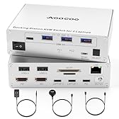 4K USB C KVM Switch Dock 2 Monitors 2 Laptops, Dual HDMI Monitor KVM Switch for 2 Laptops, 100W PD and 1G Ethernet for 2 Laptops with Wired Remote Control and USB C Cable Included