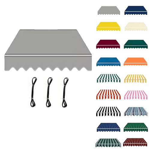 Lona de Repuesto para Toldo Retráctil, Cubierta UV Impermeable de Poliéster, Sin Estructura, para Patio Jardín Terraza Balcón(Gray,B4.5mxH4m)
