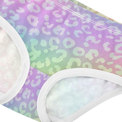 Rainbow Gradient Leopard Spots Cute Panties Girl Girls Underwear Toddlers Cotton Flower Briefs Underpants 2t4
